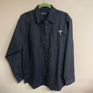 Tesla Black Long Sleeve Button Down Size L
